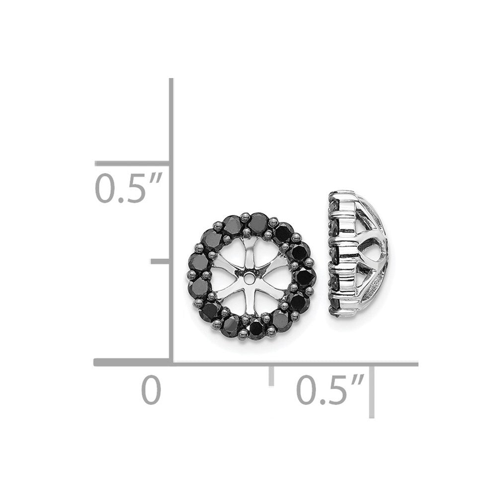 14k White Gold Black Diamond Earring Jackets Gift for Women