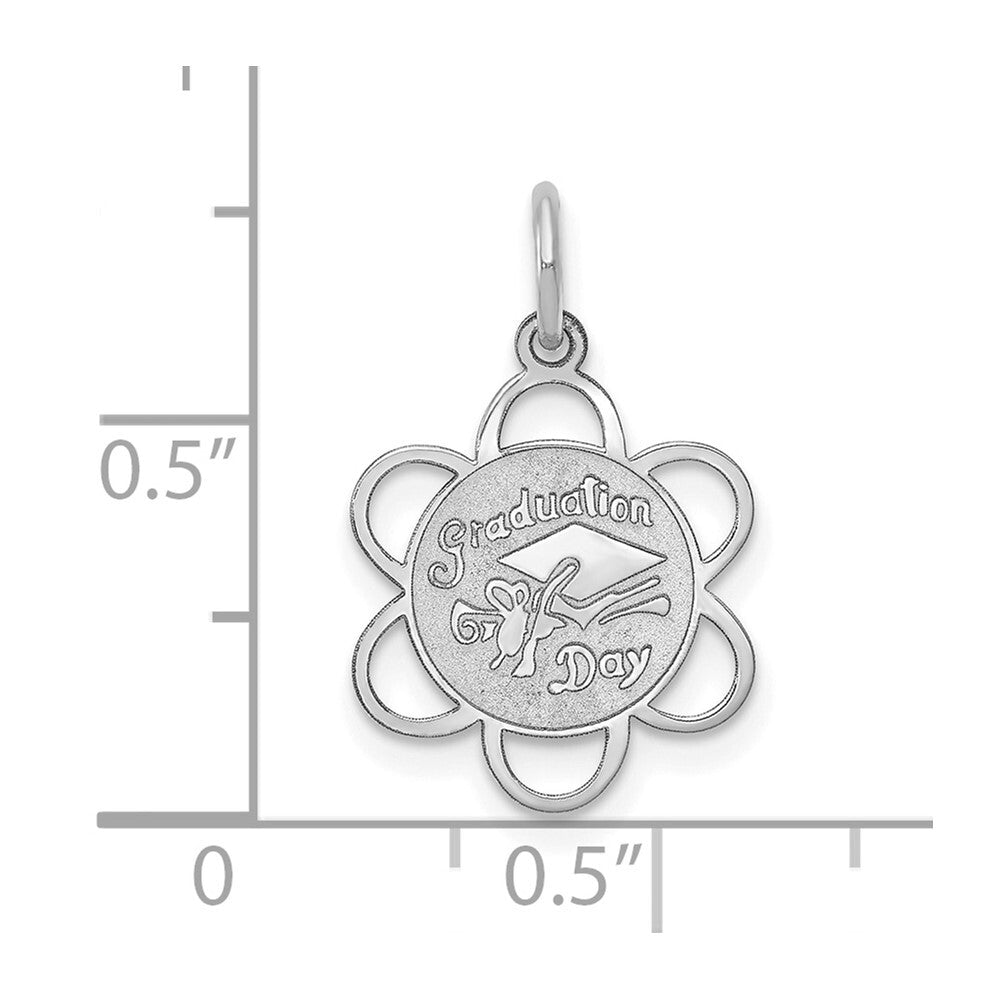14k White Gold GRADUATION DAY Charm Pendant for Women