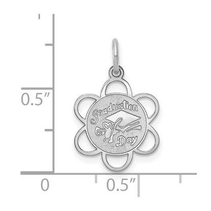 14k White Gold GRADUATION DAY Charm Pendant for Women