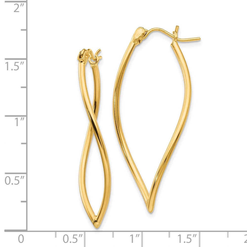 14k Yellow Gold Polished Fancy Hoop Earrings
