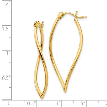 14k Yellow Gold Polished Fancy Hoop Earrings