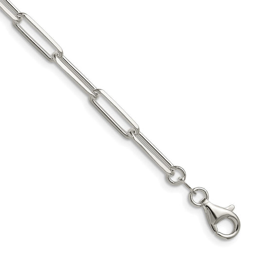 Sterling Silver 4.4mm Diamond-Cut Paperclip Chain Necklace