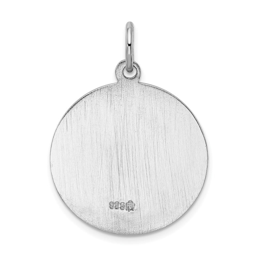 Sterling Silver Rhodium-plated Saint Christopher Medal Pendant