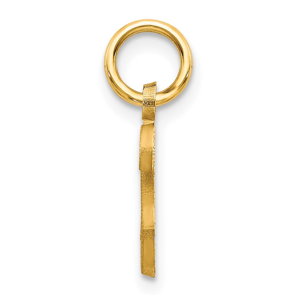 14k Yellow Gold Script Letter S Initial Charm Pendant for Women