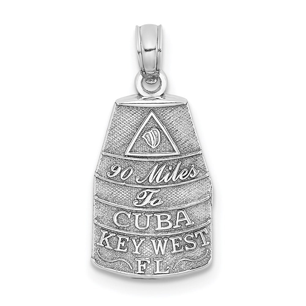 14k White Gold Southern Most Point USA / KEY WEST FL Charm Pendant for Women