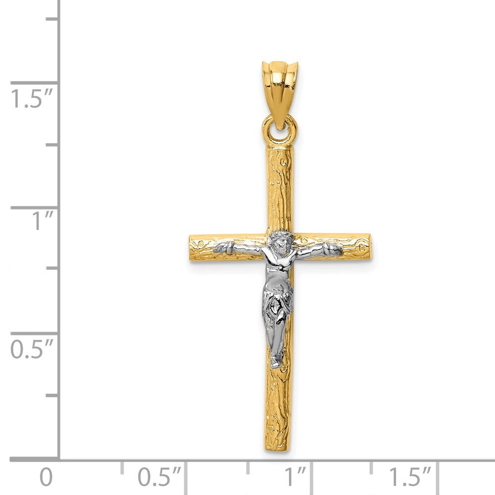 14k Two-tone Gold Crucifix Pendant for Women