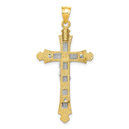 14k Two-tone Gold Crucifix Pendant for Women