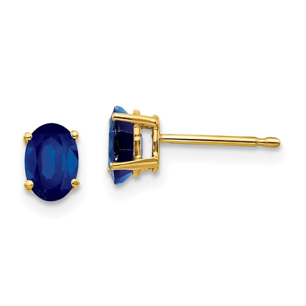 14k Yellow Gold Sapphire Earrings