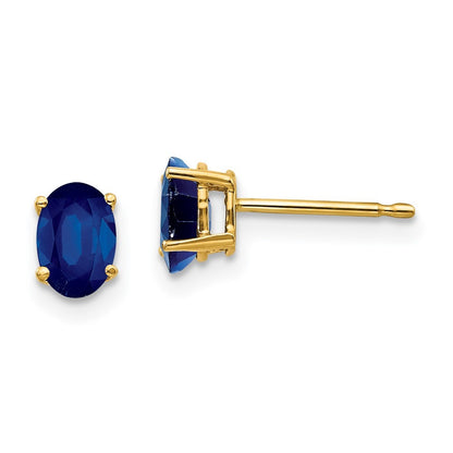 14k Yellow Gold Sapphire Earrings