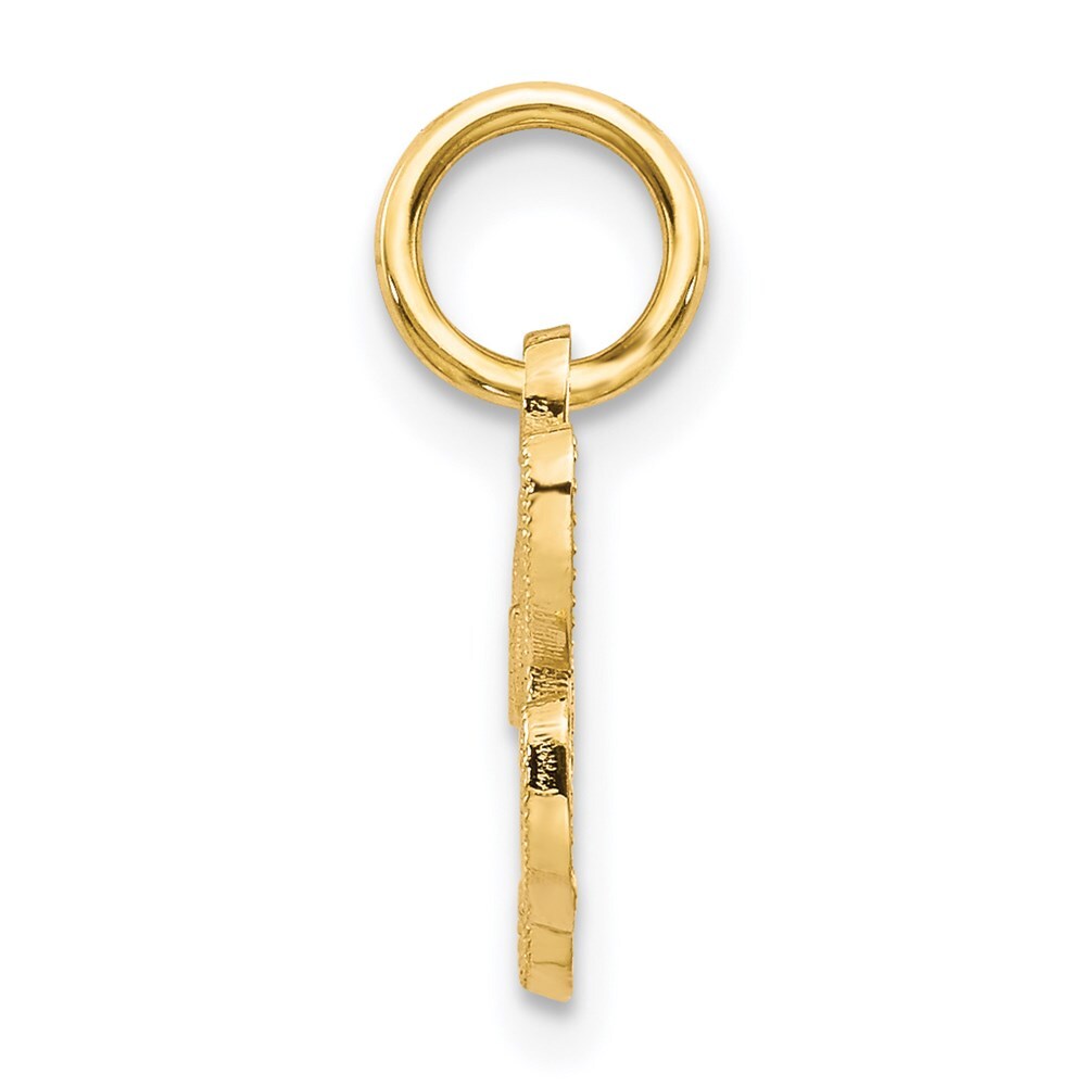14k Yellow Gold Script Letter H Initial Charm Pendant for Women