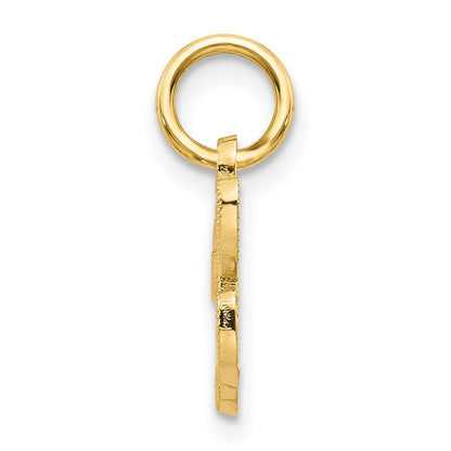 14k Yellow Gold Script Letter H Initial Charm Pendant for Women
