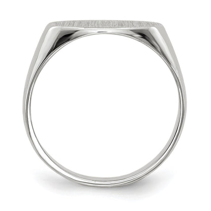 14k White Gold 12.0x6.5mm Closed Back Signet Ring