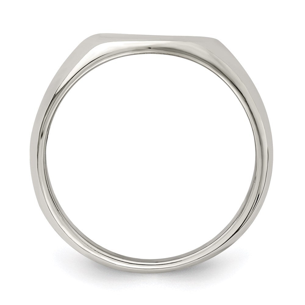 Sterling Silver Heart Signet Ring Size 6