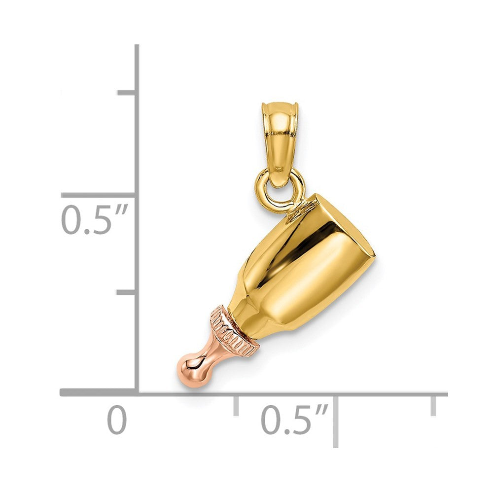 14k Two-Tone Baby Bottle Charm