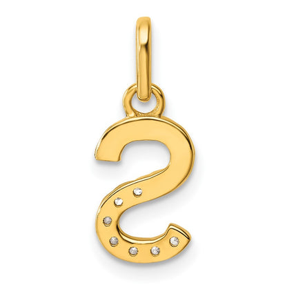 14k Yellow Gold Twisted .07 ct. Diamond Initial S Charm