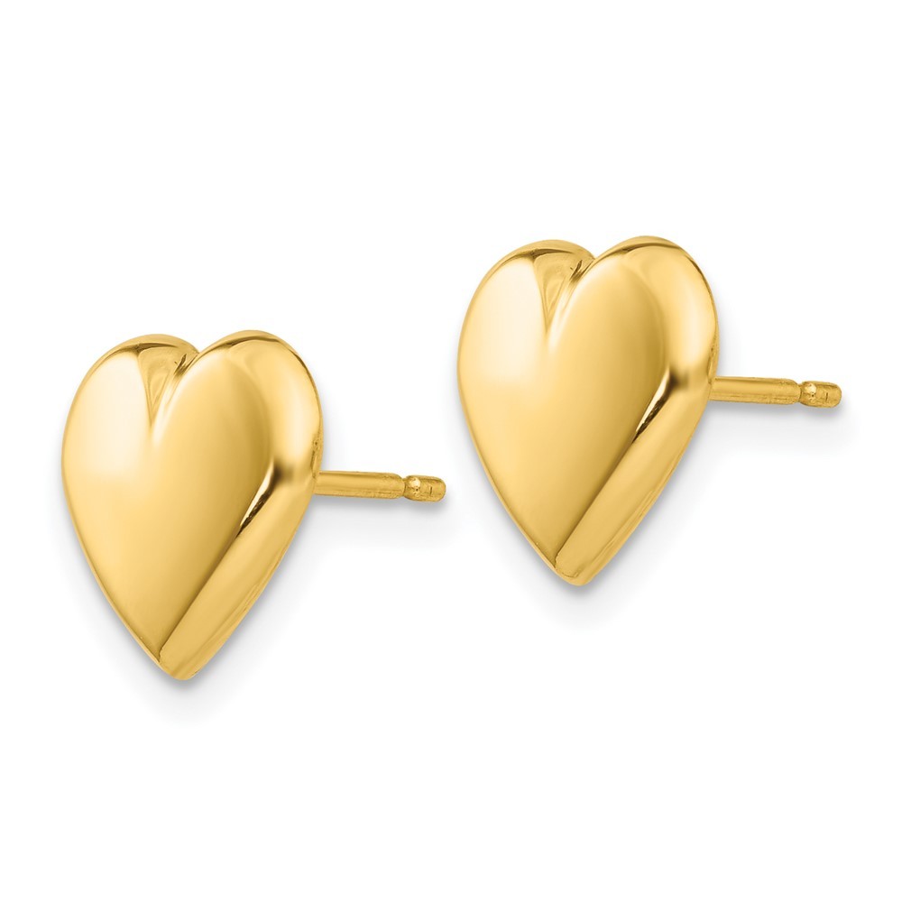 14k Yellow Gold Heart Earrings