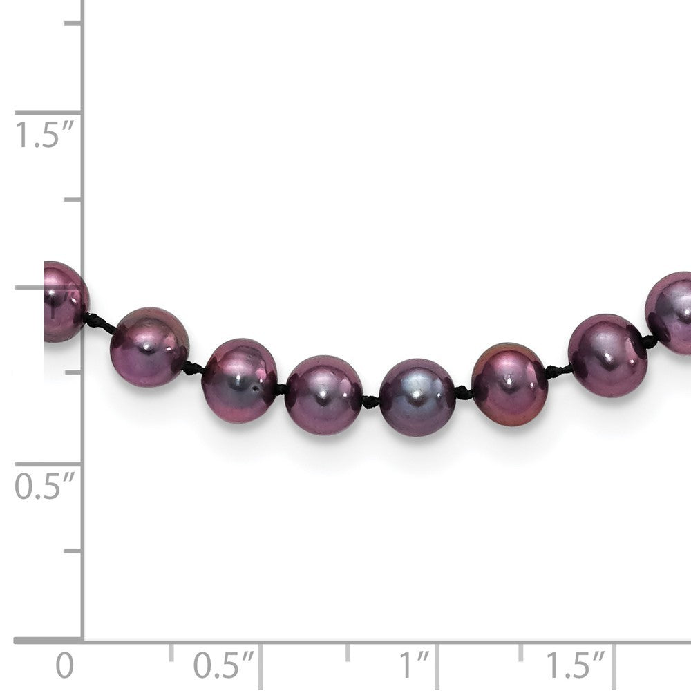 Sterling Silver Rhodium-plated 5-6mm Black Cultured Pearl Necklace 18"