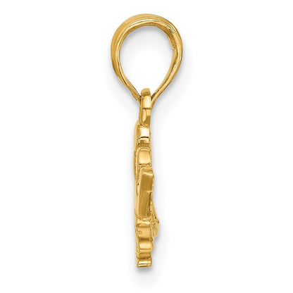 14k Yellow Gold Polished PRINCESS Crown Charm