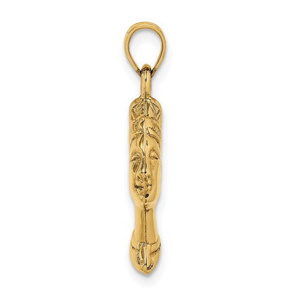 14k Yellow Gold 3-D Nefertiti Pendant
