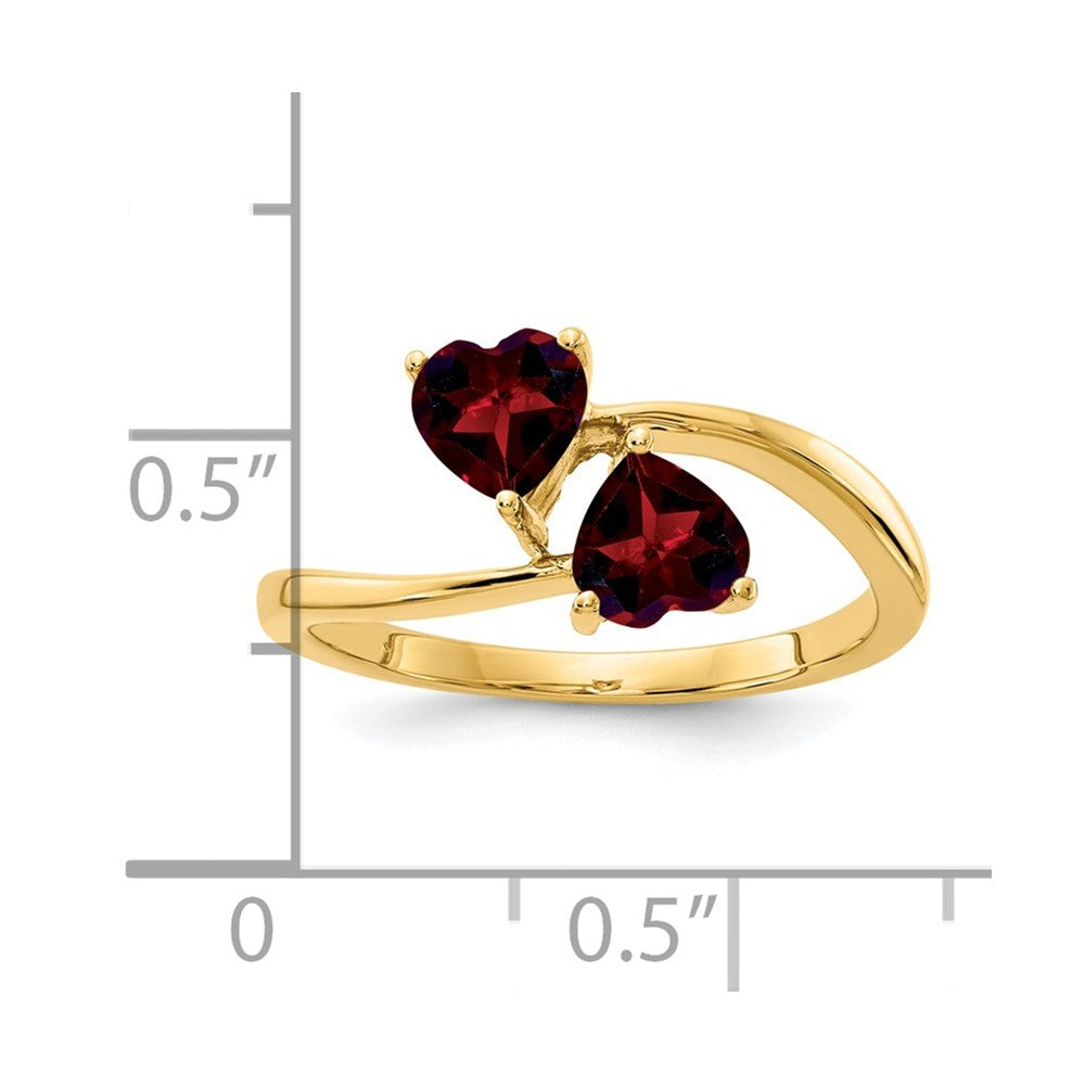 14k Yellow Gold 5mm Heart Garnet ring