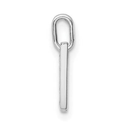 14k White Gold Diamond Letter W Initial Pendant