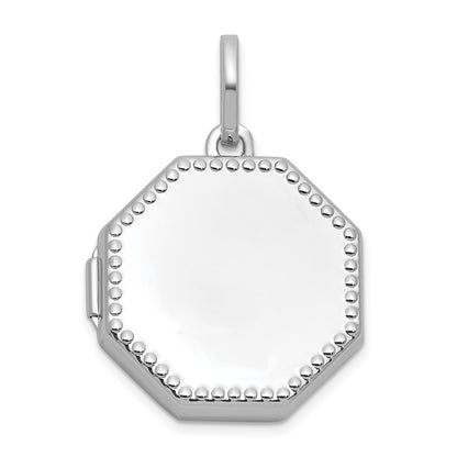 SS RH-plated Polished with Border 18mm Octagon Shaped Locket
