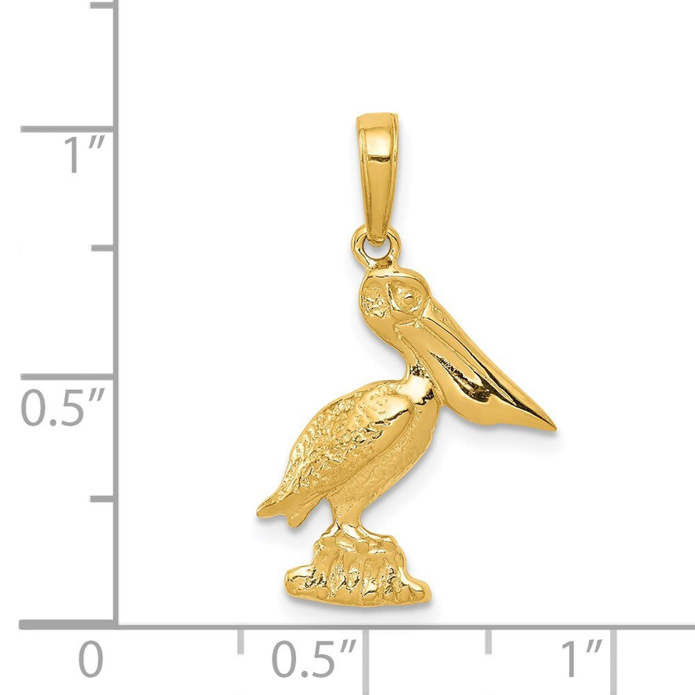 14k Yellow Gold Pelican Pendant for Women