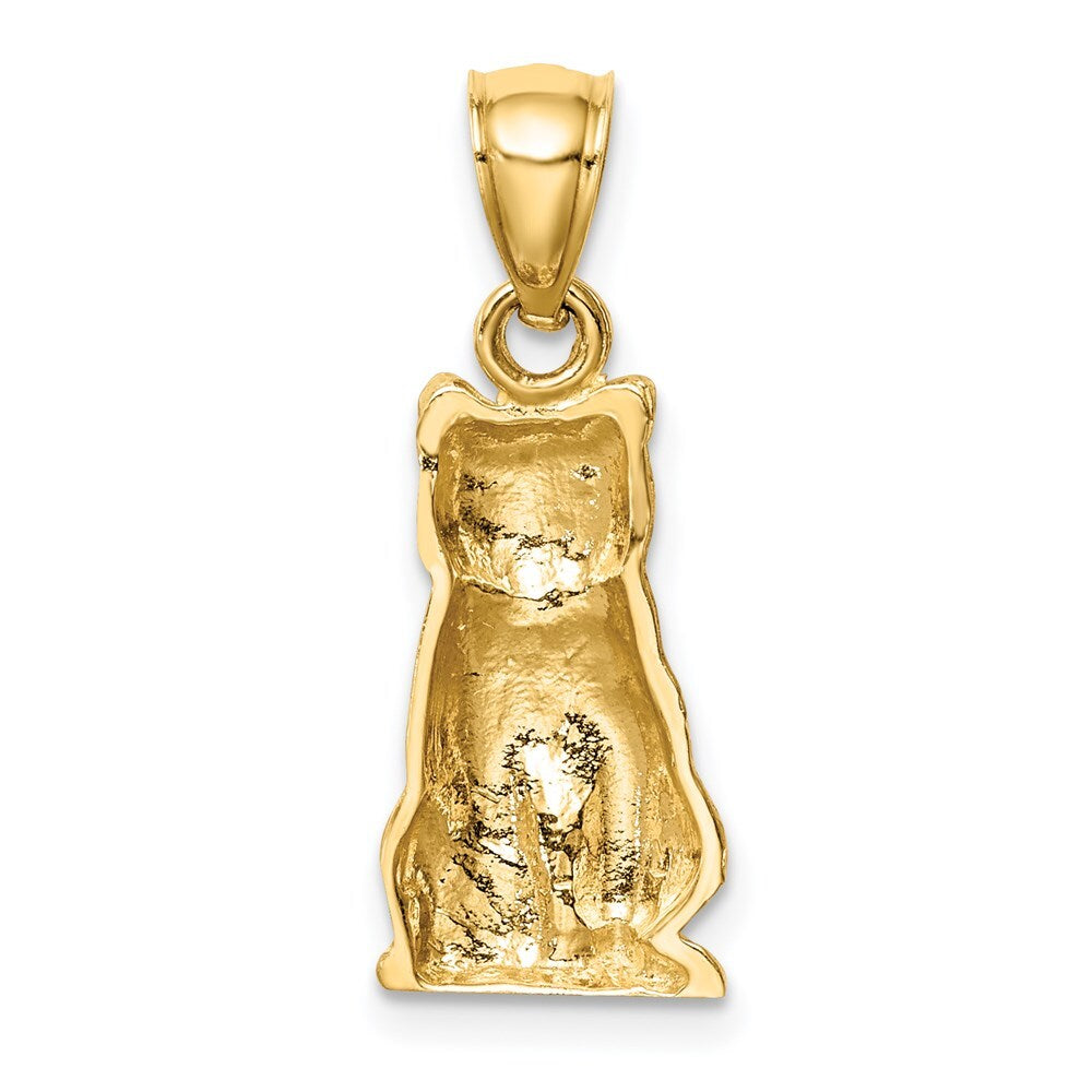 14k Yellow Gold Cat Pendant for Women