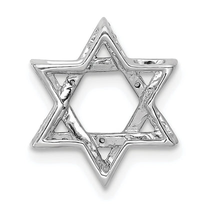 14k White Gold 1/10ct. Diamond Star of David Chain Slide