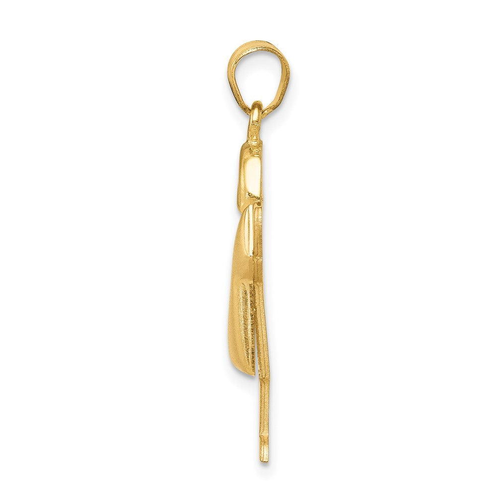 14k Yellow Gold Puffed Boy w Hat on Right Engravable Charm