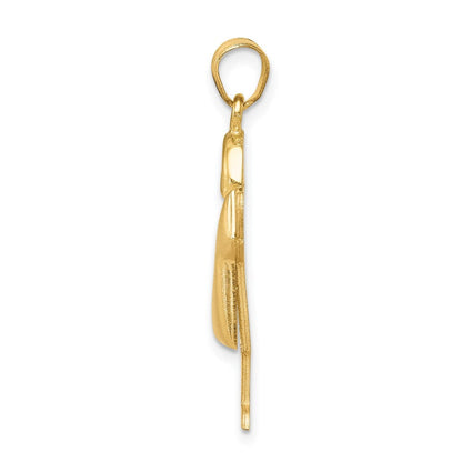 14k Yellow Gold Puffed Boy w Hat on Right Engravable Charm