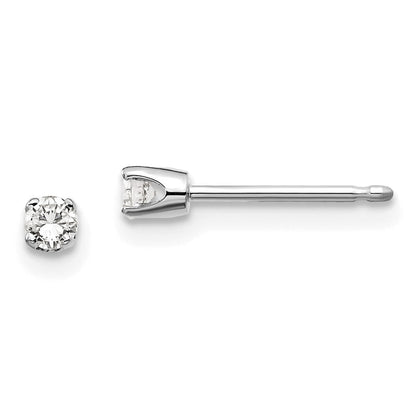 14k White Gold 0.10ct I2 K-L Diamond Push-on Stud Earrings Gift for Women
