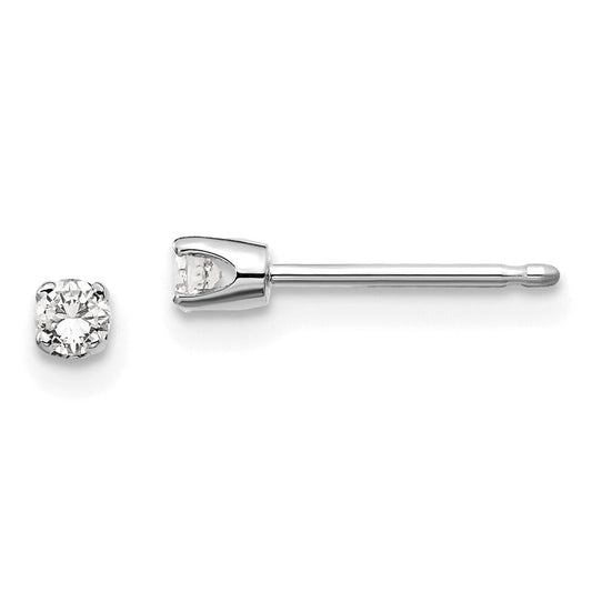 14k White Gold 0.10ct I2 K-L Diamond Push-on Stud Earrings Gift for Women