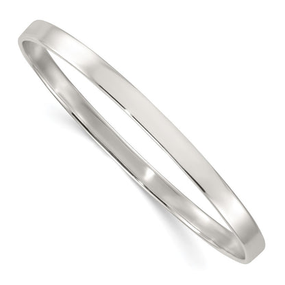 Sterling Silver Polished 5.00mm Flat Slip-on Bangle Bracelet