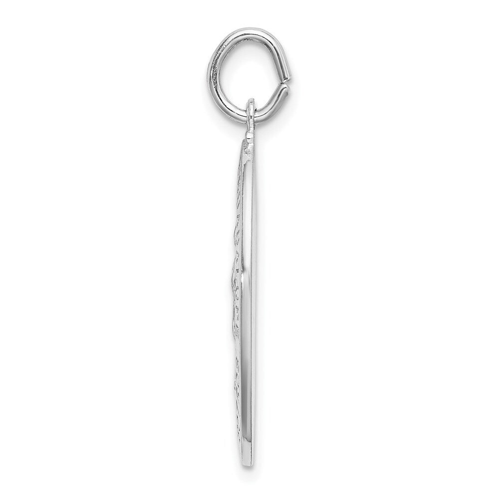 Sterling Silver Rhodium-plated Spanish Lady of Guadalupe Medal Pendant Pendant