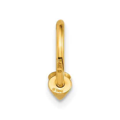 14k Yellow Gold Polished 16 gauge Screw-Off End Pointed Ear Cuff/Body Jewelry
