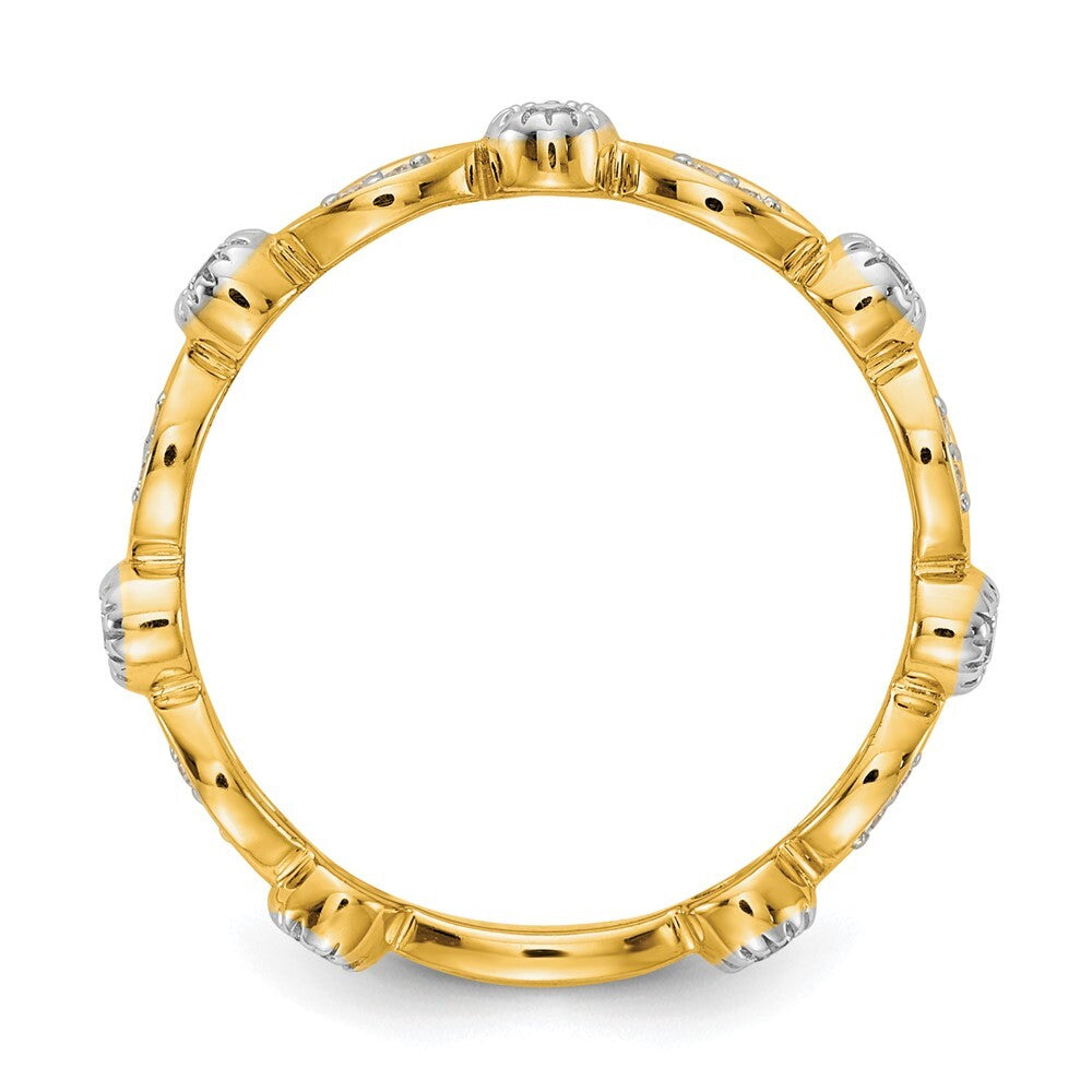 14K Yellow Gold Diamond Fancy Band Size 7