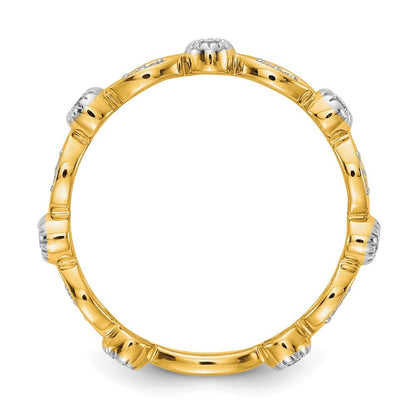 14K Yellow Gold Diamond Fancy Band Size 7