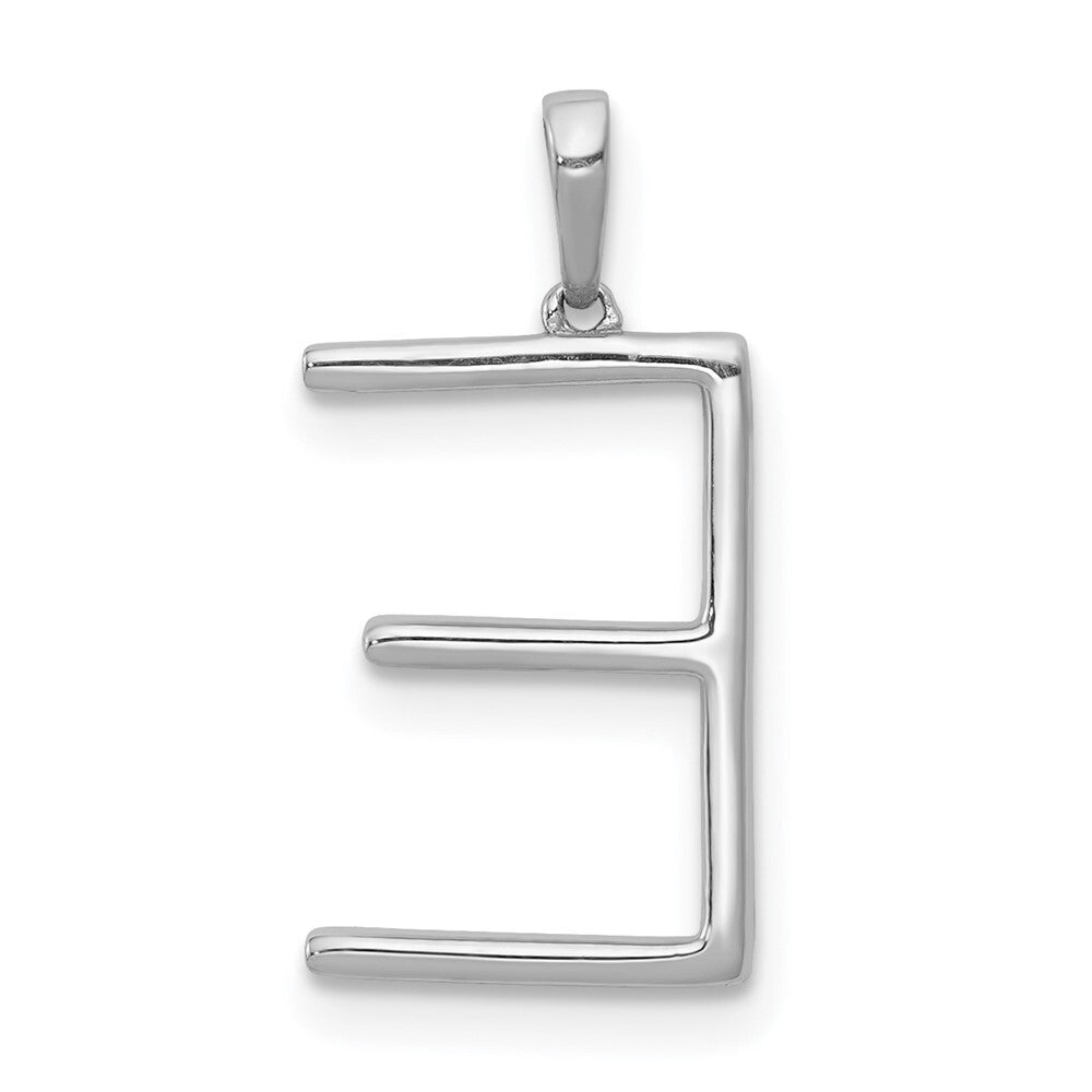 14k White Gold Diamond Letter E Initial Pendant for Women