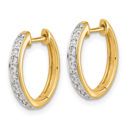 14k Yellow Gold Diamond Complete Hinged Hoop Earrings