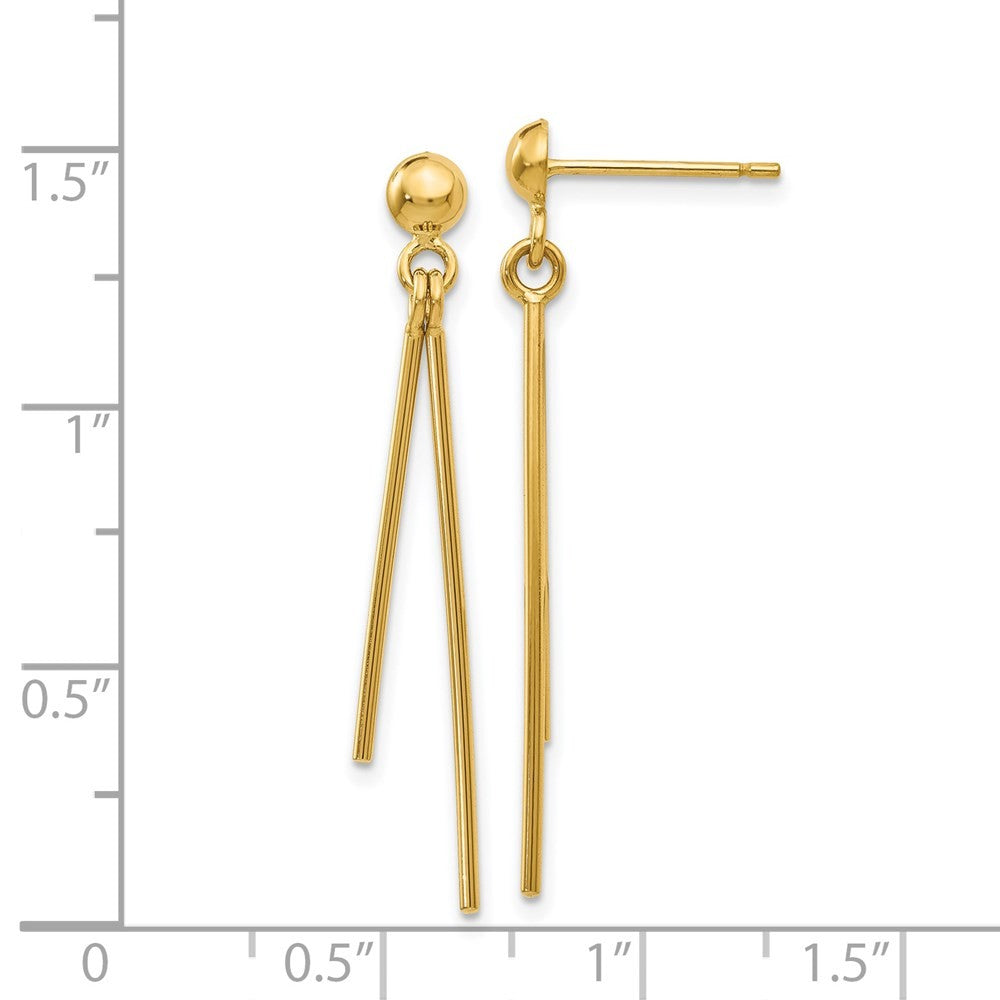 14k Yellow Gold Polished Dangle Earrings