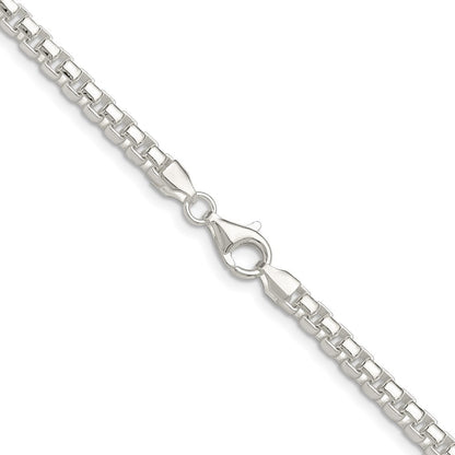 Sterling Silver Polished 4mm Round Box Chain Necklace