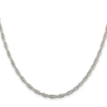 Sterling Silver 2.75mm Loose Rope Chain Necklace