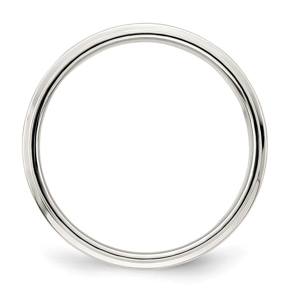 Sterling Silver 6mm Flat with Step Edge Size 10 Band Ring