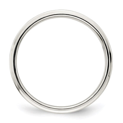 Sterling Silver 6mm Flat with Step Edge Size 10 Band Ring