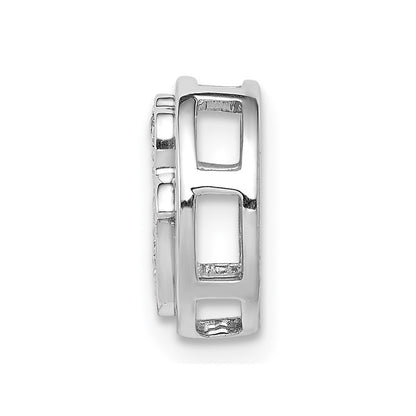 14k White Gold 1/10ct. Diamond Hamsa Chain Slide