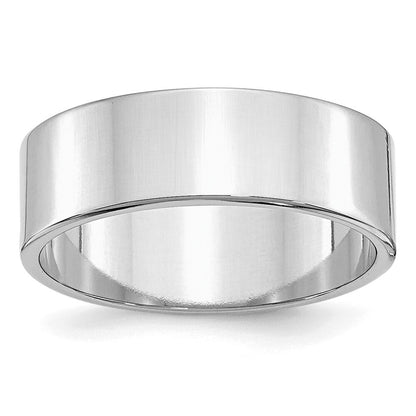 Sterling Silver Rhodium-plated 7mm Flat Band Ring