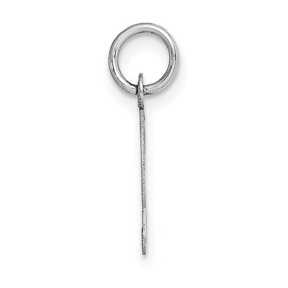 14k White Gold Small Fancy Script Letter T Initial Charm Pendant