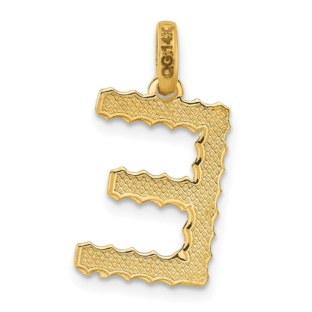 14k Yellow Gold Fancy Twist Letter E Pendant for Women