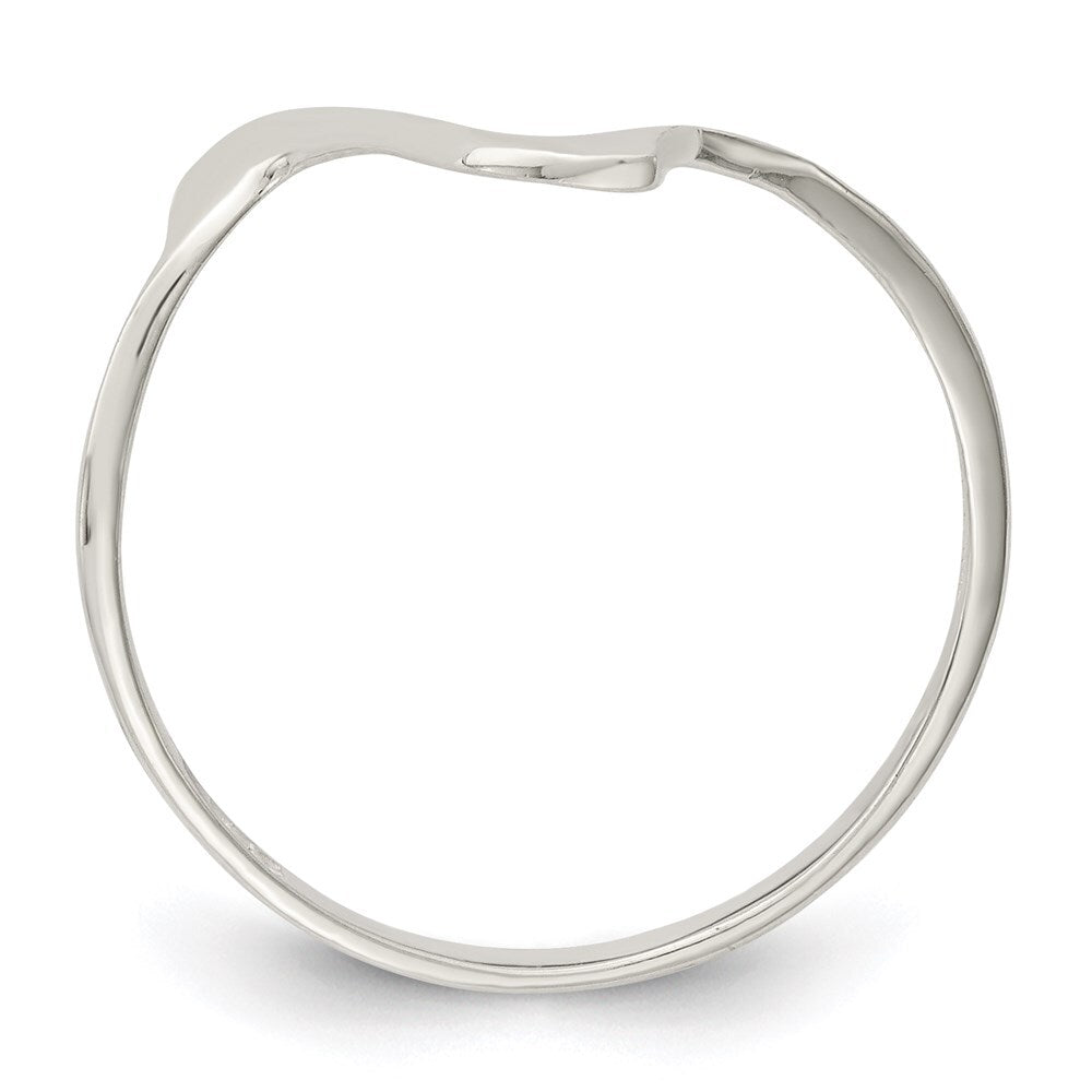 Sterling Silver Solid Wavy Ring Size 8